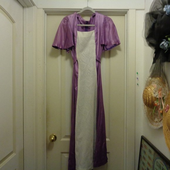 1970S COSPLAY COSTUME VINTAGE LAVENDAR FESTIVAL DRESS 10 - Picture 1 of 8